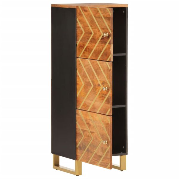 vidaXL Highboard Brown and Black 15.7"x13.2"x43.3" Solid Wood Mango