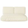 vidaXL Pallet Cushion Set with Pillow 3 pcs Cream 47.2" x 31.5" x 4.7