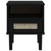 vidaXL Bedside Cabinet Black Solid pine wood, engineered wood, poly rattan