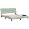 vidaXL Bed Frame Light Grey Velvet Queen Bed Frame Rectangular