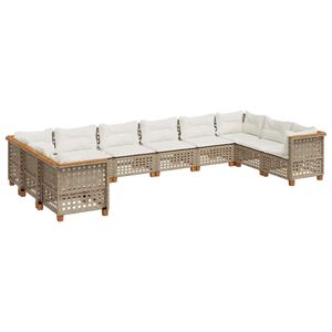 vidaXL Garden Sofa Set Beige, Cream White