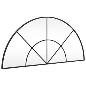 vidaXL Wall Mirror Black Glass 39.4 x 19.7 in Black Wall Mirror