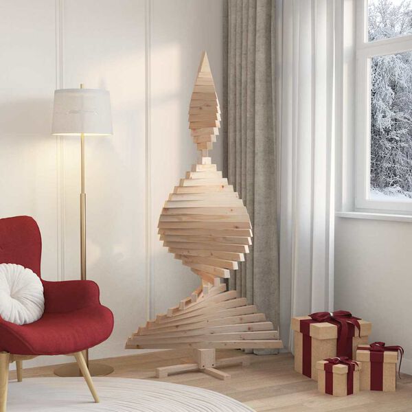 vidaXL Christmas Trees with Stand Natural 70.9" Solid pine wood