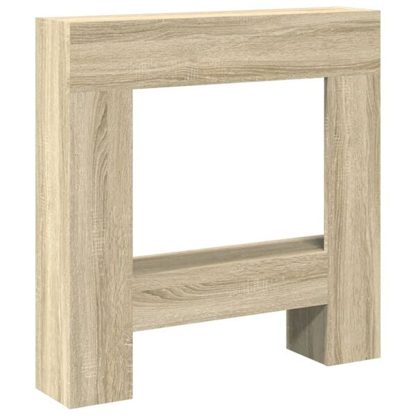 vidaXL Fireplace Surround Sonoma Oak 31.9x7.1x32.3" Engineered Wood