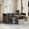 vidaXL Garden Sofa Set Grey PE rattan 7-Piece Set Adjustable Armrests