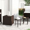 vidaXL Garden Side Table Brown PE rattan Small Stackable