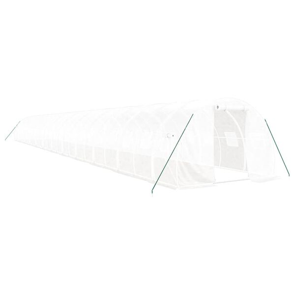 vidaXL Greenhouse White PE (Polyethylene), galvanized steel 72 sq ft