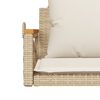 vidaXL Swing Bench with Cushions Beige 24.8x24.4x15.7" Poly Rattan