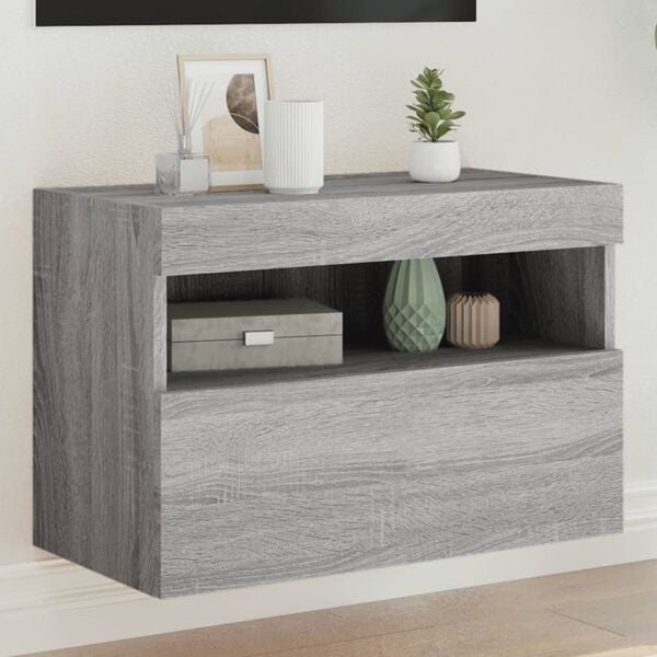 vidaXL TV Wall Cabinet Grey Sonoma Engineered Wood Medium