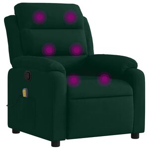 vidaXL Massage Recliner Chair Dark Green