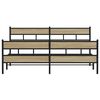 vidaXL Bed Frame Sonoma Oak Steel Double Bed Frame Rectangular