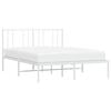 vidaXL Bed Frame White Powder-Coated Steel 47.2x79.1 in Bed Frame