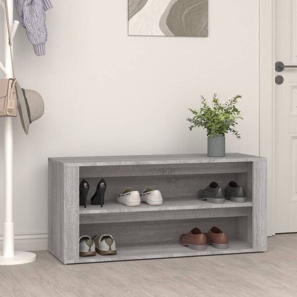 vidaXL Shoe Rack Grey Sonoma Engineered wood Medium Shoe Rack
