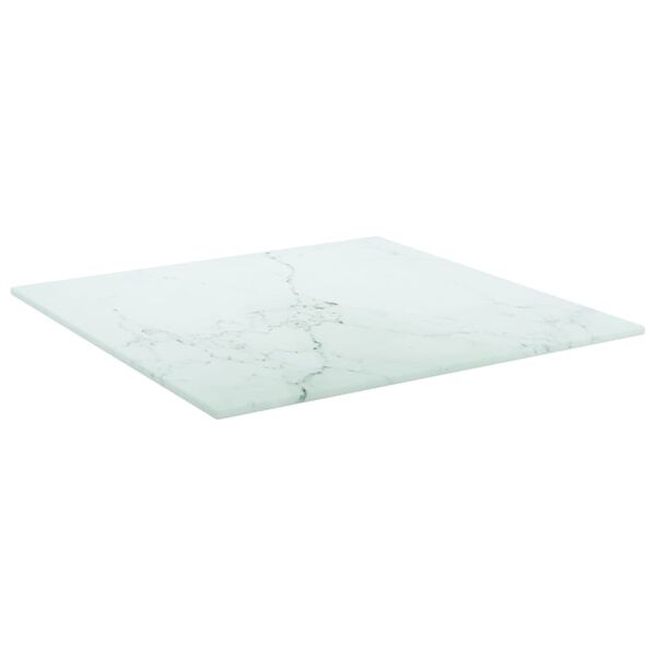 vidaXL Table Top White Tempered Glass 15.7 x 15.7 in Heat-resistant