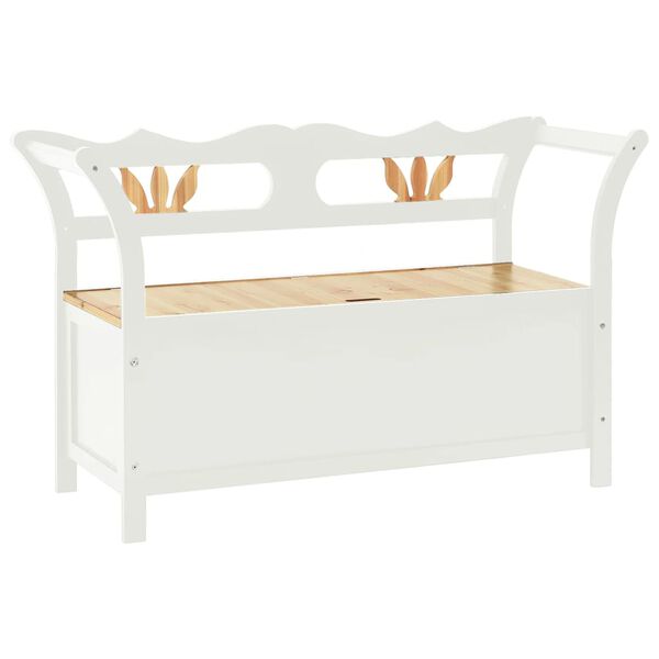 vidaXL Bench White Solid Fir Wood 42.1 x 17.7 x 29.7 in Bench