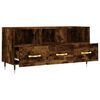 vidaXL TV Cabinet Smoked Oak Engineered Wood, Iron Medium TV Cabinet