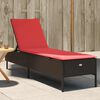vidaXL Patio Sun Lounger Brown, Red PE rattan, powder-coated steel