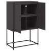 vidaXL Highboard Black Steel Medium Highboard Rectangular Industrial