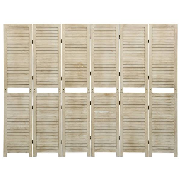 vidaXL 6-Panel Room Divider 82.7x65.0" Solid Wood Paulownia