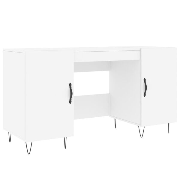 vidaXL Desk White Engineered wood, iron, aluminum alloy Medium Desk