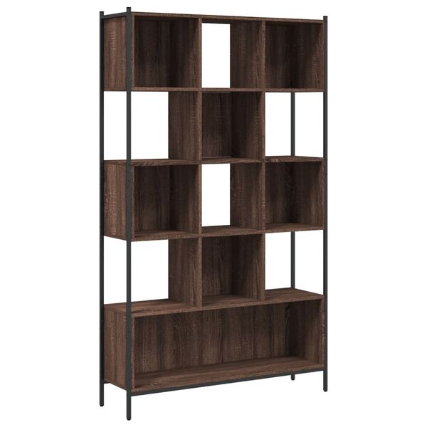 vidaXL Bookcase Brown oak Engineered wood Medium-Large Bookcase