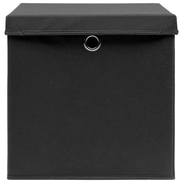 vidaXL Storage Box Set of 10 Black Non-woven fabric (100% polyester)