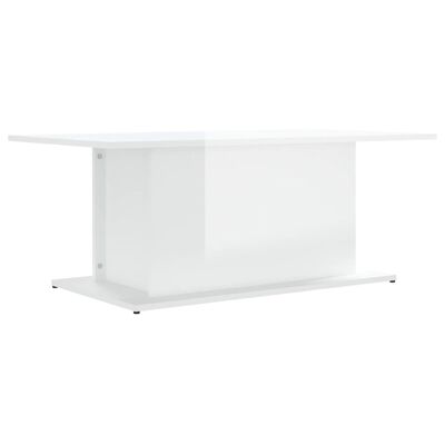 vidaXL Coffee Table High Gloss White 40.2"x21.9"x15.7" Chipboard