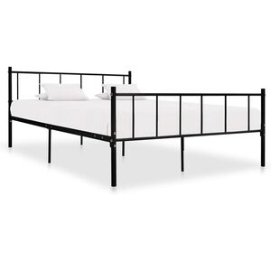 vidaXL Bed Frame Black Metal Super King Tough Bed Frame Rectangular