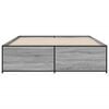 vidaXL Bed Frame Grey sonoma Engineered wood, Steel Double Minimalistic