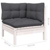 vidaXL Garden Lounge Set White Solid pinewood, 100% polyester Medium