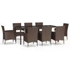 vidaXL Patio Dining Set Set of 8 Brown