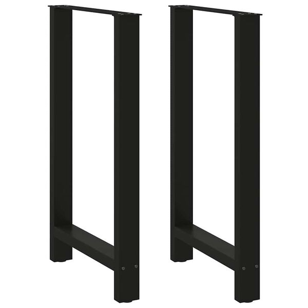 vidaXL Coffee Table Leg Set of 2 Black Powder-Coated Steel Standard
