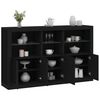 vidaXL Sideboard Black Engineered wood, Glass Large Sideboard