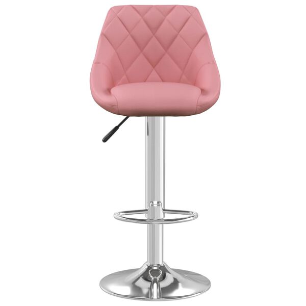 vidaXL Bar Stool Set of 2 Pink Velvet (100% polyester), chrome steel