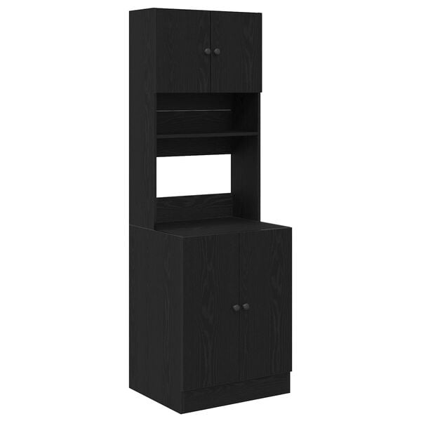 vidaXL Kitchen Sideboard 2 pcs Black Oak 23.62 x 19.69 x 70.87 in