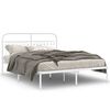 vidaXL Bed Frame White Steel Double Bed Frame Rectangular Double Bed