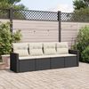 vidaXL Garden Sofa Set Black, Cream White