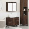 vidaXL Bathroom Furniture Set Brown Oak Engineered Wood, Metal Standard