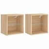 vidaXL Bedside Cabinet Set of 2 Sonoma oak Engineered wood, glass