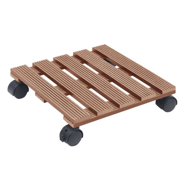 vidaXL Plant Trolley Set of 4 Brown Wood-Plastic Composite 11.8x11.8 in