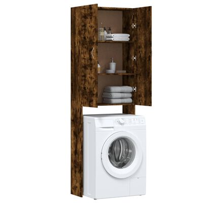 vidaXL Washing Machine Cabinet Smoked Oak 25.2"x10"x74.8"