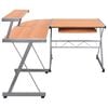 vidaXL Computer Desk Brown Engineered wood, Powder-coated steel Medium