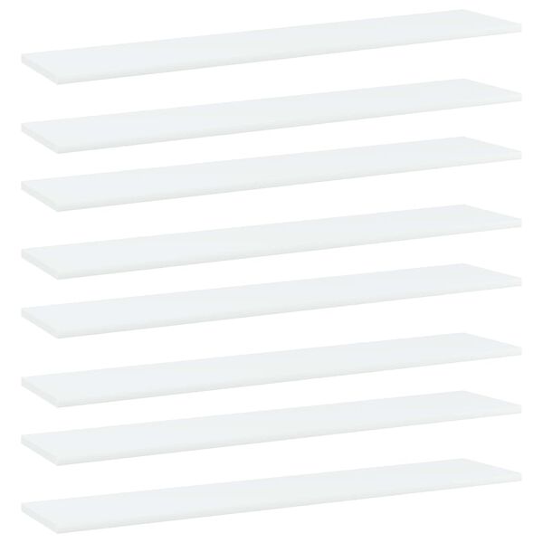 vidaXL Shelf Set of 8 White Engineered wood 39.4 in x 7.9 in x 0.6 in