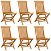 vidaXL Patio Chair Set of 6 Natural teak, Bright green