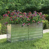 vidaXL Garden Raised Bed Silver Galvanized Steel 63.0 x 15.7 x 30.3 in