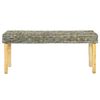 vidaXL Bench Natural Natural Kubu Rattan, Solid Mango Wood Medium