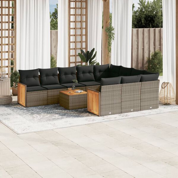 vidaXL Garden Sofa Set Grey