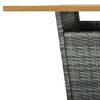 vidaXL Bar Table Grey, Natural Wood