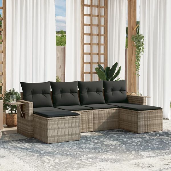 vidaXL Garden Sofa Set Light Gray, Dark Gray