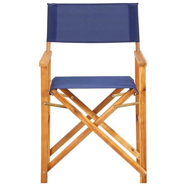vidaXL Chair Set of 2 Natural wood color and Blue